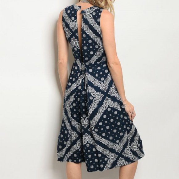 NAVY WHITE CASUAL JUMPSUIT DRESS - Picture 4 of 7